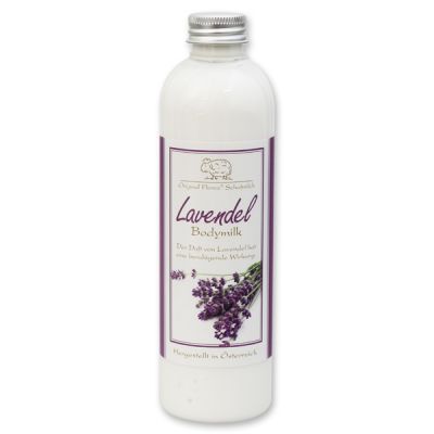 Bodymilk mit biologischer Schafmilch 250ml in der Flasche, Lavendel 