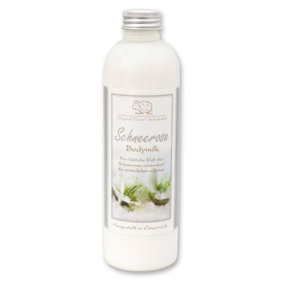 Bodymilk mit biologischer Schafmilch 250ml in der Flasche, Schneerose 