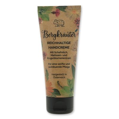 Handcreme mit biologischer Schafmilch 75ml "Wohlfühlzeit", Bergkräuter 