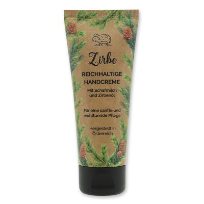 Handcreme mit biologischer Schafmilch 75ml "Wohlfühlzeit", Zirbe 