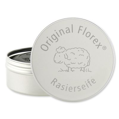 Shaving soap black with sheep milk 100g round in a box with laser engraving 