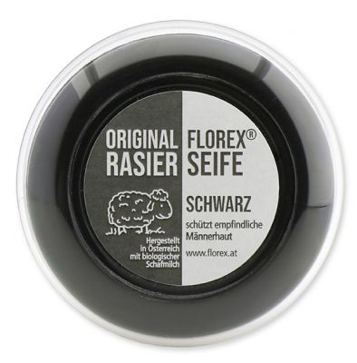 Shaving soap black with sheep milk 100g in a box with label, for men 
