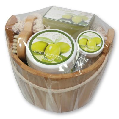 Wooden basket set 6 pieces, Olive oil 