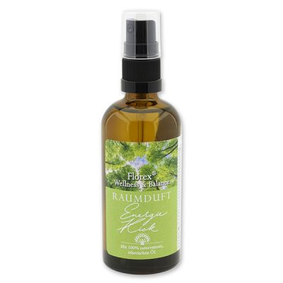Raumduft 100ml im Sprühdispenser, mit 100% ätherischem Öl, Energie Kick 