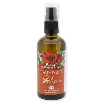 Raumduft 100ml im Sprühdispenser, mit 100% ätherischem Öl, Rose 