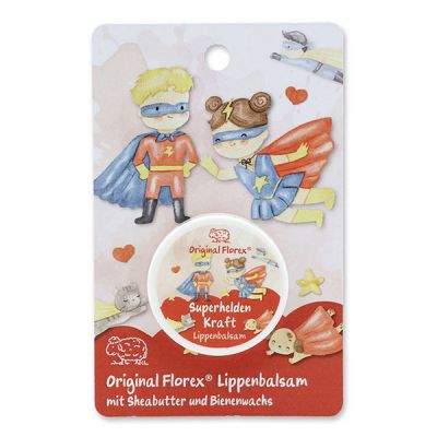 Lip balm 10ml with a card "Superhelden Kraft", Berry dream 