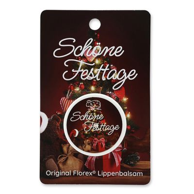 Lip balm 10ml with a card "Schöne Festtage", Pomegranate 