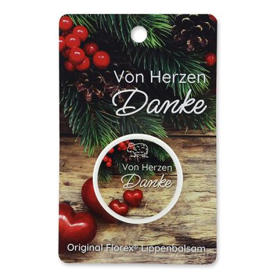 Lip balm 10ml with a card "Von Herzen Danke", Pomegranate 