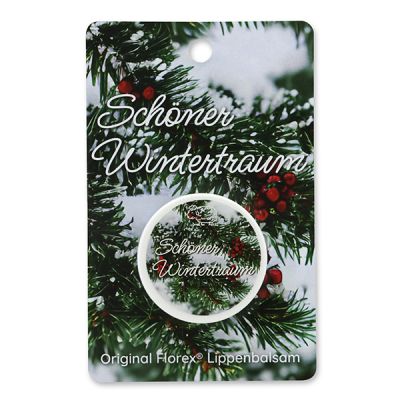 Lip balm 10ml with a card "Schöner Wintertraum", Verbena 
