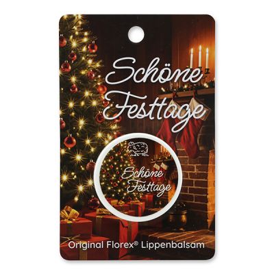 Lip balm 10ml with a card "Schöne Festtage", Pomegranate 