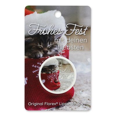 Lip balm 10ml with a card "Frohes Fest mit deinen Liebsten", Pomegranate 
