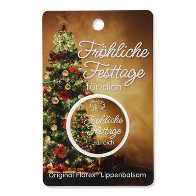 Lip balm 10ml with a card "Fröhliche Festtage für dich", Swiss pine 