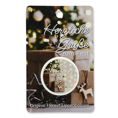 Lip balm 10ml with a card "Herzliche Grüße zum Fest", Classic 