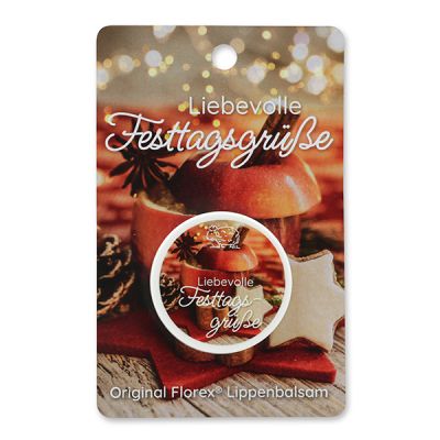 Lip balm 10ml with a card "Liebevolle Festtagsgrüße", Pomegranate 