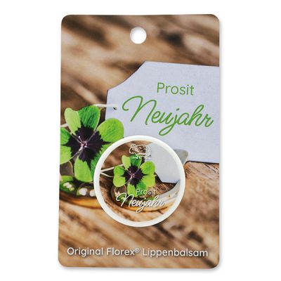 Lip balm 10ml with a card "Prosit Neujahr", Verbena 