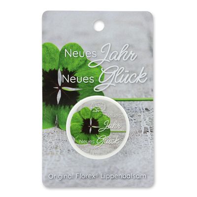 Lip balm 10ml with a card "Neues Jahr Neues Glück", Verbena 
