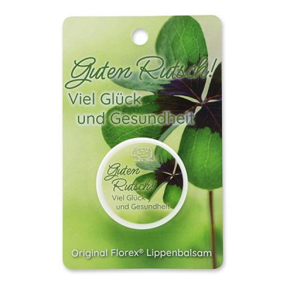 Lip balm 10ml with a card "Guten Rutsch! Viel Glück und Gesundheit", Verbena 