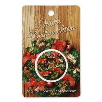 Lip balm 10ml with a card "Frohe Weihnachten", Pomegranate 