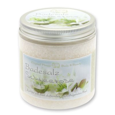 Bath salt 300g in a container modern, Christmas rose white 