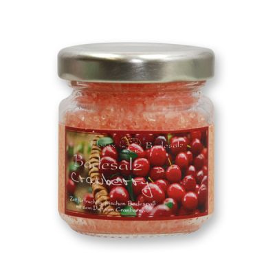 Bath salt 60g in a glass jar, Cranberry 