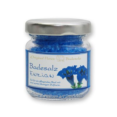 Bath salt 60g in a glass jar, Gentian 