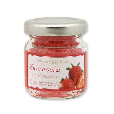 Bath salt 60g in a glass jar, Strawberry 