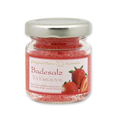 Bath salt 60g in a glass jar, Strawberry 