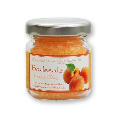 Bath salt 60g in a glass jar, Apricot 