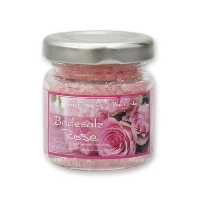 Bath salt 60g in a glass jar, Rose Diana 