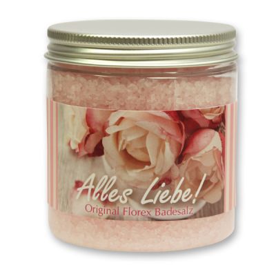 Bath salt 300g in a container "Alles Liebe", Peony 