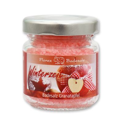 Bath salt 60g in a glass jar "Winterzeit", Pomegranate 