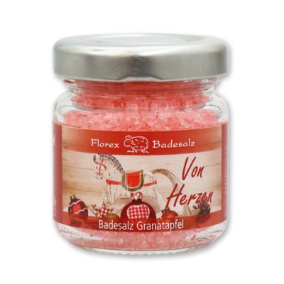 Bath salt 60g in a glass jar "Von Herzen", Pomegranate 