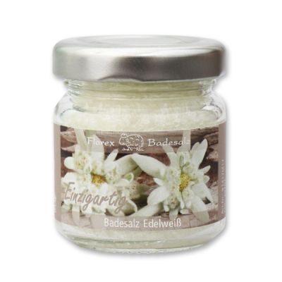 Bath salt 60g in a glass jar "Einzigartig", Edelweiss 