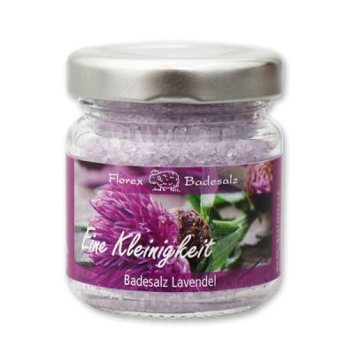 Bath salt 60g in a glass jar "Eine Kleinigkeit", Lavender 