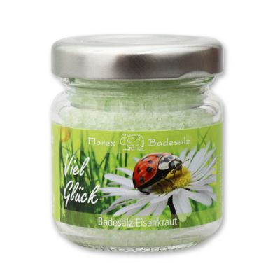 Bath salt 60g in a glass jar "Viel Glück", Verbena 