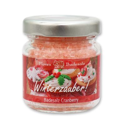 Badesalz 60g im Glas "Winterzauber", Cranberry 