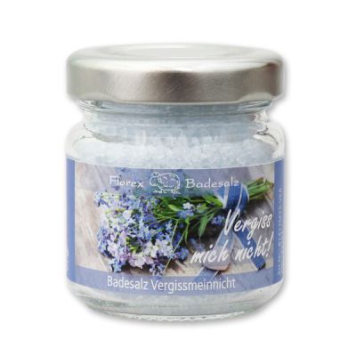 Bath salt 60g in a glass jar "Vergiss mich nicht", Forget-me-not 
