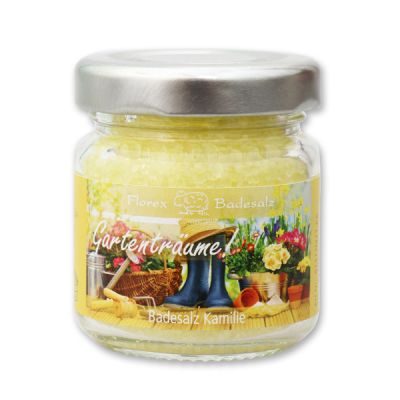 Bath salt 60g in a glass jar "Gartenträume", Chamomile 