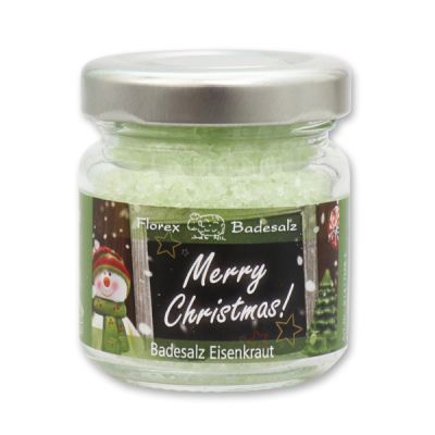 Bath salt 60g in a glass jar "Merry Christmas", Verbena 