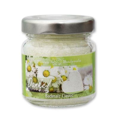 Bath salt 60g in a glass jar "Danke", Classic 