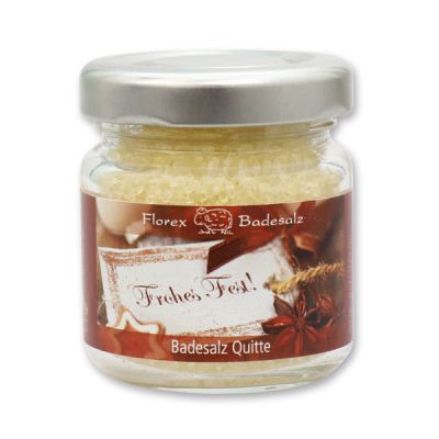 Bath salt 60g in a glass jar "Frohes Fest", Quince 