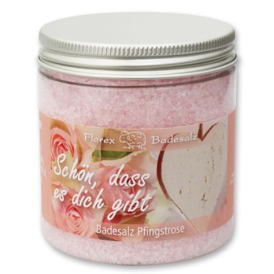 Bath salt 300g in a container "Schön, dass es dich gibt", Peony 