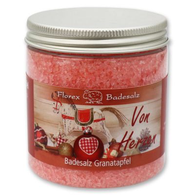 Bath salt 300g in a container "Von Herzen", Pomegranate 