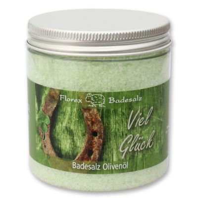 Bath salt 300g in a container "Viel Glück", Olive oil 