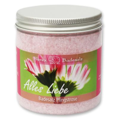 Bath salt 300g in a container "Alles Liebe", Peony 