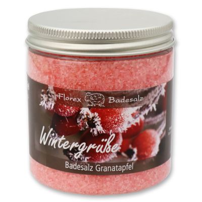 Bath salt 300g in a container "Wintergrüße", Pomegranate 