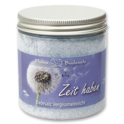 Bath salt 300g in a container "Zeit haben", Forget-me-not 