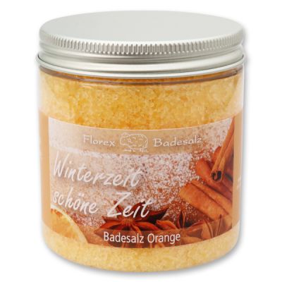 Bath salt 300g in a container "Winterzeit, schöne Zeit", Orange 