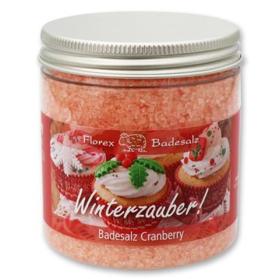 Badesalz 300g in der Dose "Winterzauber", Cranberry 