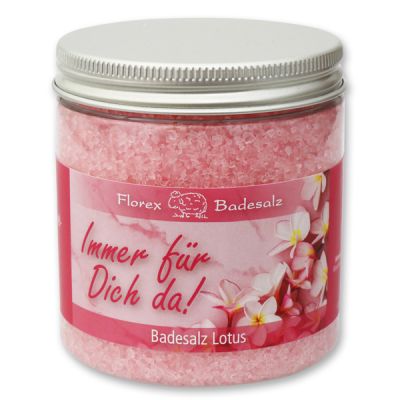 Bath salt 300g in a container "Immer für Dich da!", Lotus 